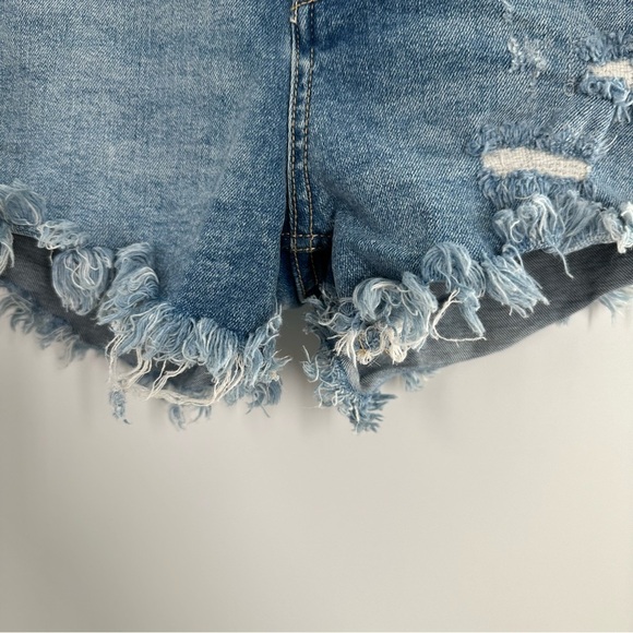 Free People We The Free CRVY Vintage High Rise Denim Jean Shorts - Picture 5 of 9